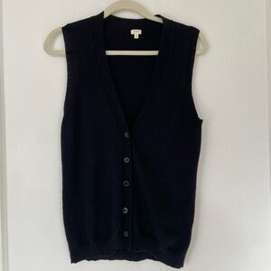 J. Crew Cashmere Wool Button Up Sleeveless Sweater V Neck Size Small